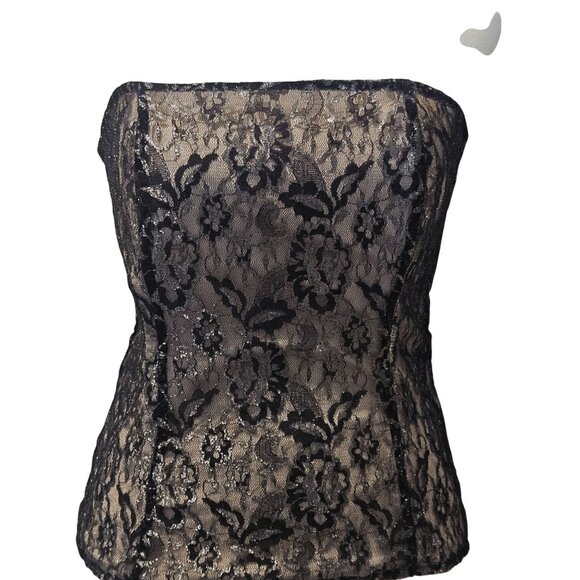 Express Women’s Lace Black Top M Lacecore Coquette Romantic Core Whimsygoth - Picture 3 of 13